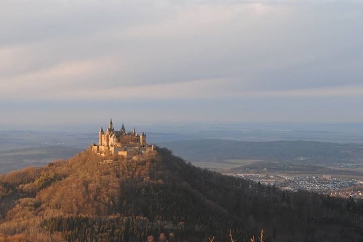 The gorgeous Castle Hohenzollern in Germany from a distance.