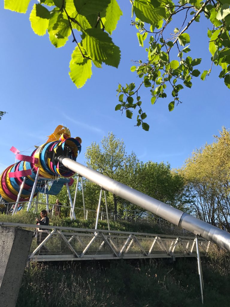 paris with kids - parc de la villette dragon slide