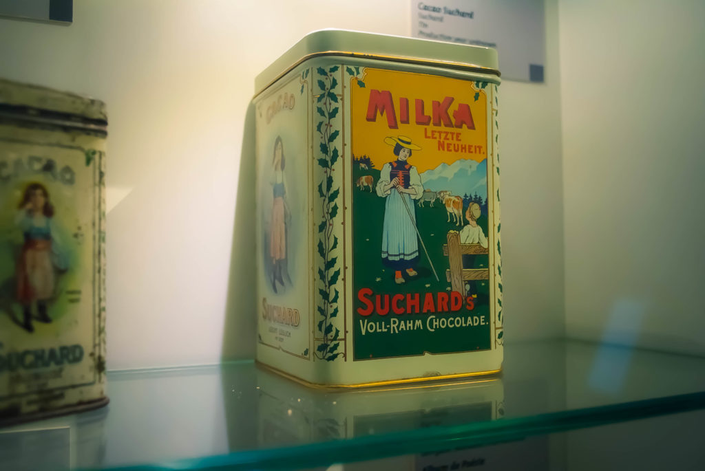 The museum is full of vintage chocolate tins, containers, labels and more. 