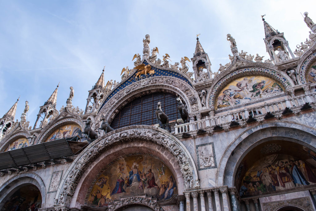 The Doge's Palace is full of details. Those horses up top were stolen from Constantinople. 